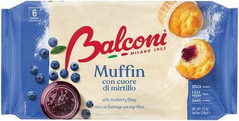 Balconi Cupcakes Balconi Muffin Con Cuore di Mirtillo Blaubeermuffins (12 x 240 g) + 400 g italienisches Gourmet-Fruchtfleisch 8001585010684