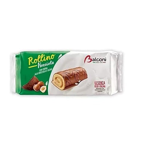 Balconi Party-Mix 20x Balconi Rollino a Nocciola Con Golosa crema alla Nocciola Haselnussbrötchen mit leckerer Haselnusscreme 222gr italienisch Original 8001585001309