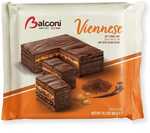 Balconi Schichtkuchen 3x Balconi Viennese Schoko & Aprikose Torta Schokolade 400g kuchen Vienna cake 8001585004188