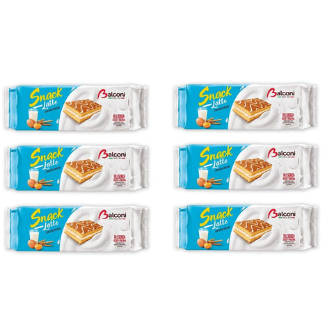 Balconi Snack Kuchen 6x Balconi Snack al Latte Kuchen Snacks mit Milchcreme und frischen Eiern (10x28 g) 280 g italienisch Original Gebäck 8001585001101