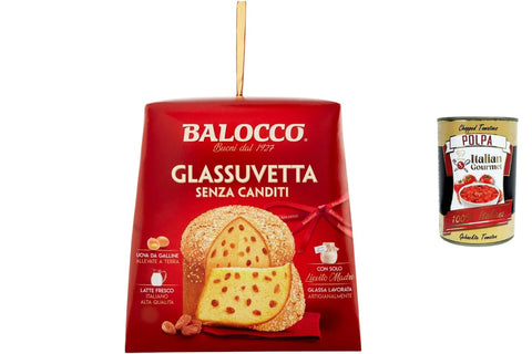 Balocco Brot & Backwaren Balocco Glassuvetta Panettone Senza Canditi Ohne kandierte Früchte, mit Rosinen, 1 kg + Italian Gourmet polpa 400gr 8001100064727