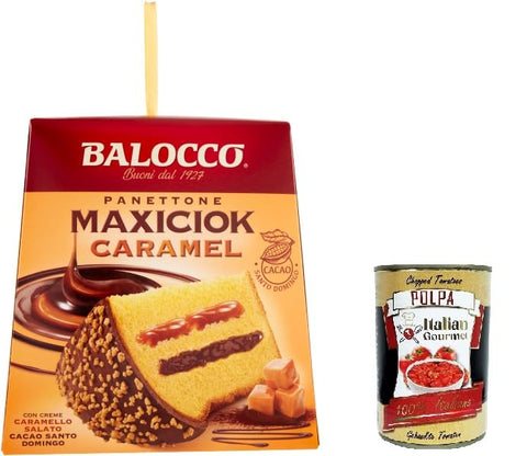 Balocco Brot & Backwaren Balocco Maxiciok Panettone Caramel Karamell 800gr + Italian Gourmet polpa 400g 8001100071350