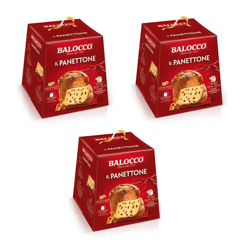 Balocco Kategorien 3x Balocco Il Panettone Backprodukt mit Rosinen und Kandierten Früchten 1Kg 8001100051017