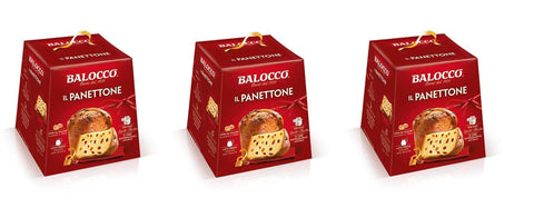 Balocco Kategorien 3x Balocco Il Panettone Weihnachts kuchen mit Rosinen und kandierten Früchten 750g Natürlich gesäuertes gebackenes Süßwarenprodukt 8001100059068