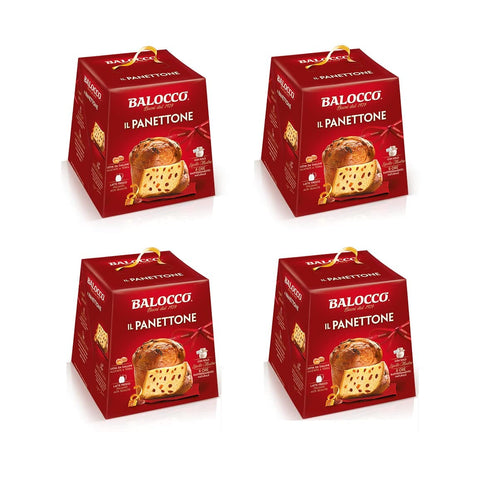 Balocco Kategorien 4x Balocco Il Panettone Backprodukt mit Rosinen und Kandierten Früchten 1Kg 8001100051017