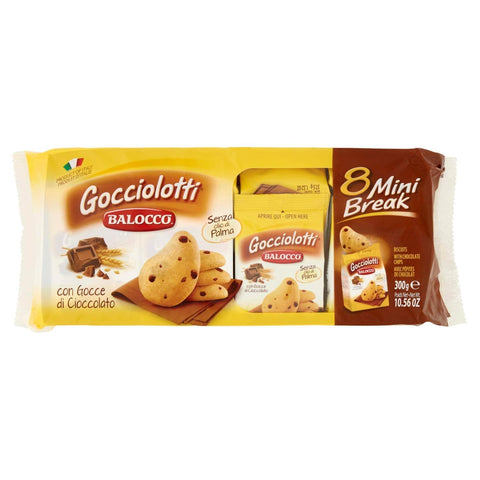 Balocco Gocciolotti kekse mit Schokolade Tropfen 8 snacks 300g biscuits 3x Original italienisch