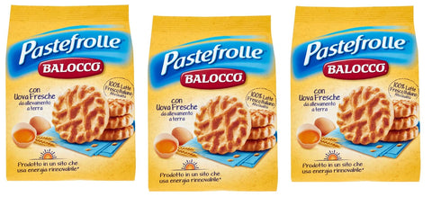 3x Balocco Pastefrolle Biscotti con latte italiano e uova fresche Kekse mit italienischer Milch und frischen Eiern biscuits cookies 100% Italienische Kekse 700
