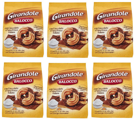 Balocco Kekse 6x Balocco Girandole kekse mit Schokolade und Sahne 350g biscuits cookies 8001100064369