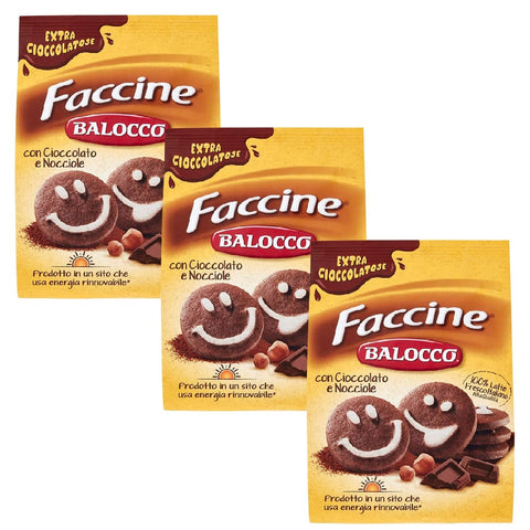 Balocco Kekse Balocco Faccine - Italienisches Mürbegebäck mit Schokolade und Haselnüssen 700g (Faccine, x3) Original italienisch 5905141662092