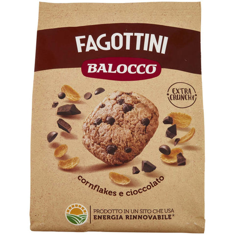 Balocco Fagottini Biscotti Integrali Vollkornkekse Kekse Biscuits mit Cornflakes Vollkorn Haferflocken und Schokoladenstückchen 700g Original italienisch