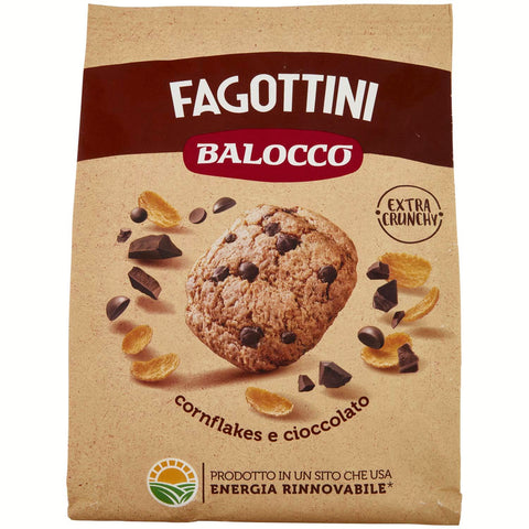 Balocco Fagottini Biscotti Integrali Vollkornkekse Kekse Biscuits mit Cornflakes Vollkorn Haferflocken und Schokoladenstückchen 700g Original italienisch