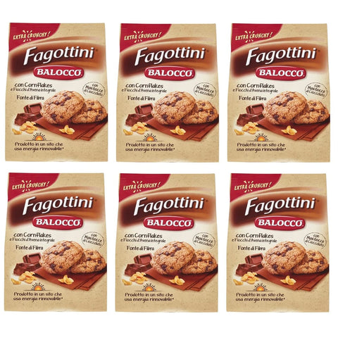 Balocco Kekse Balocco Fagottini Biscotti Integrali Vollkornkekse Kekse mit Cornflakes Vollkorn Haferflocken und Schokoladenstückchen 700 g 6x italienisch Original 8001100070551