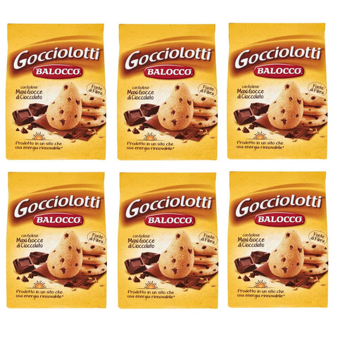Balocco Kekse Balocco Gocciolotti Biscotti con gocce di cioccolato Kekse mit Schokoladenstückchen 100% Italienische Kekse 350 g 6x italienisch Original 8001100067162