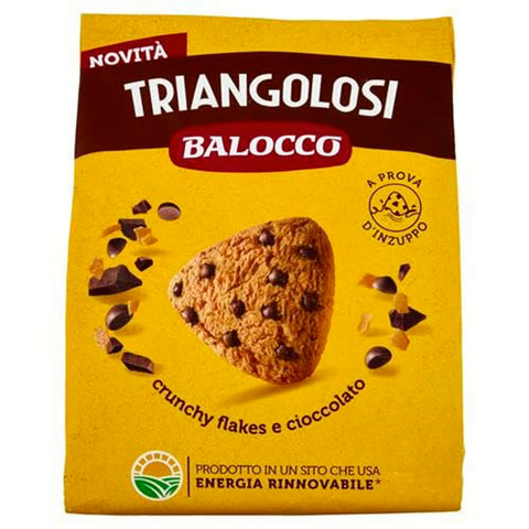 Balocco Kekse Balocco Triangolosi Knusprige Schokoladen-Dreieckskekse mit knusprigen Flocken und Schokolade, 12 x 350 g