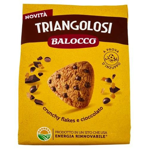 Balocco Kekse Balocco Triangolosi Knusprige Schokoladen-Dreieckskekse mit knusprigen Flocken und Schokolade, 6 x 350 g