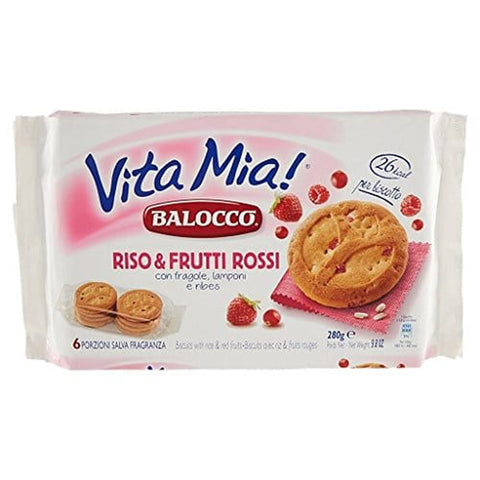 Balocco Kekse Balocco Vita kekse mit Reis und rote Früchte biscuits cookies 330g italienisch Original 8001100067124