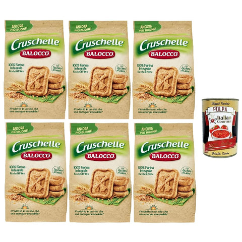Balocco Snack Kuchen & Backwaren Balocco Cruschelle Biscotti con farina integrale e zucchero di canna Kekse mit Vollkornmehl und braunem Zucker biscuits cookies 100% Italienische Kekse 6x 350 g italienisch Original 8032804040014