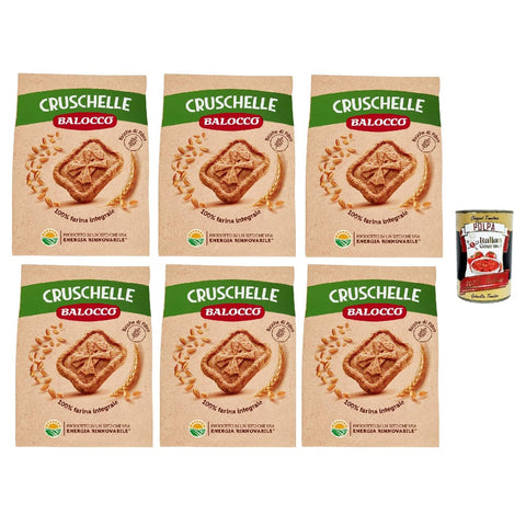 Balocco Snack Kuchen & Backwaren Balocco Cruschelle Biscotti con farina integrale e zucchero di canna Kekse mit Vollkornmehl und braunem Zucker biscuits cookies 100% Italienische Kekse 6x700 g 8001100067025