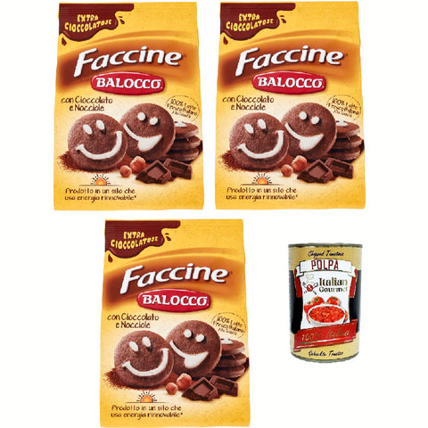 Balocco faccine kekse mit Schokolade & Haselnüss, Ohne Palmöl 3x700g Original italienisch