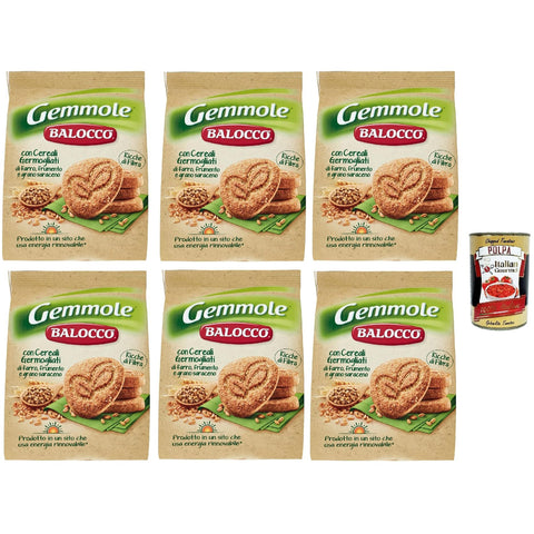 Balocco Gemmole Biscotti Integrali Vollkornkekse Kekse Biscuits mit einer Mischung aus feinem gekeimtem Getreide und mit 6x700g Original italienisch