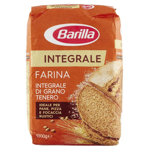 Barilla Brot 12x Farina Barilla Integrale Vollkorn per Pizza Napoli Pizzamehl Pizza Mehl 1kg 8076809570350
