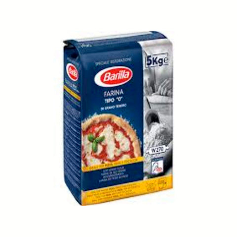 Barilla Farina di Grano Tenero Tipo 0 Manitoba Type Mehl 0 Weizenmehl Ideal für Pizza, Brot und Focaccia 1x5kg Original italienisch Gebäck