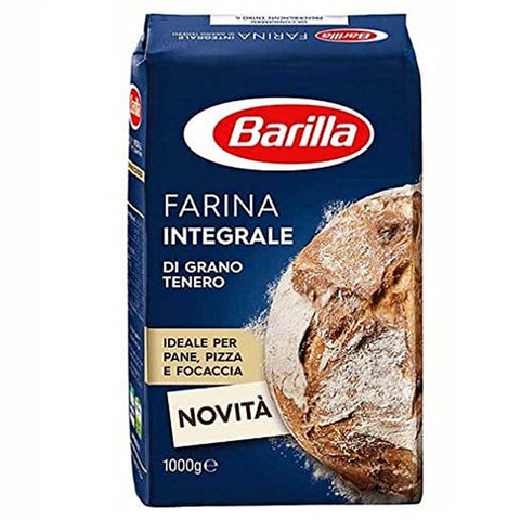 Barilla Farina Integrale Vollkorn per Pizza Napoli Pizzamehl Pizza Mehl 1 kg Brot italienisch Original