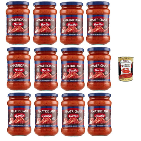 Barilla Chilisaucen Barilla Sugo Amatriciana Tomatensauce mit Speck und Chili Pasta sauce aus italian 400 g 12x italienisch Original 8076809525220