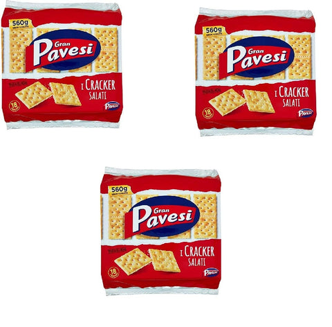 Barilla Gran Pavesi Crackers salati Salzgebäck gesalzen kekse gebäck 3x 560g Original italienisch