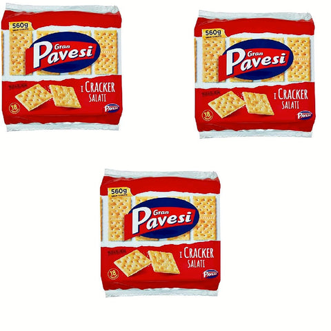 Barilla Gran Pavesi Crackers salati Salzgebäck gesalzen kekse gebäck 3x 560g Original italienisch