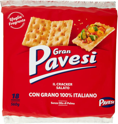 Barilla Crackers 6x Gran Pavesi Crackers salati Salzgebäck gesalzen 560g kekse gebäck 8013355999662