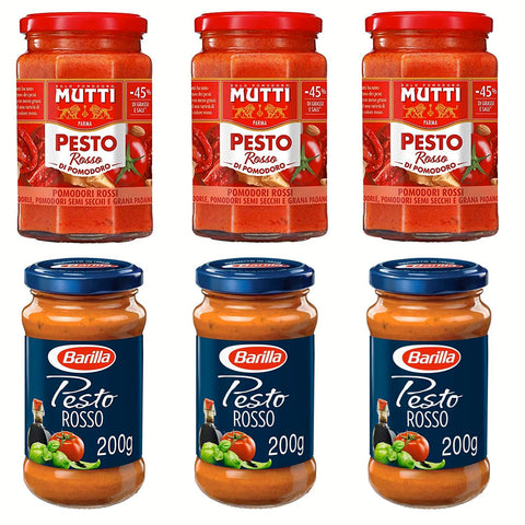 Barilla Deutschland GmbH Mutti Pesto Rosso Pomodori Rossi Glas 180g + 3x Barilla Pesto Rosso Rotes mit Balsamico Essig von Modena IGP 3x 190G Original italienisch