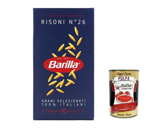 Barilla Internationale Nudeln 10x Pasta Risoni Nr. 26 italienisch Nudeln 500 g pack + Italian Gourmet polpa 400g 8076800315264
