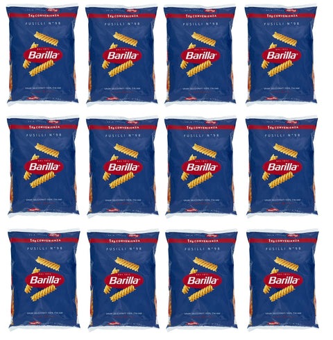 Barilla Internationale Nudeln 12x Barilla Pasta Fusilli N.98 100% Italienischer Weizen Italienisch Nudeln 1Kg + Italian Gourmet Polpa 400g 8076809540513