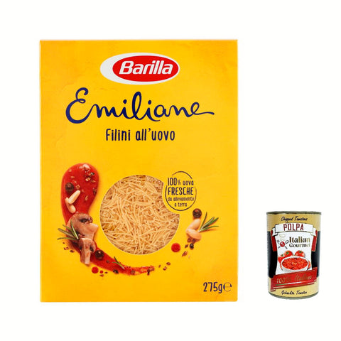 Barilla Pasta all' Uovo Le Emiliane Filini, Eiernudeln, Pasta mit Ei 275 g Internationale Nudeln italienisch Original