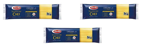 Barilla Internationale Nudeln 3x Barilla Pasta Selezione Oro Chef Linguine n°13 italienisch Nudeln 1kg pack