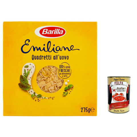 PASTA all' Uovo Le Emiliane Quadretti, Eiernudeln, mit Ei 5x275g Original italienisch Pasta