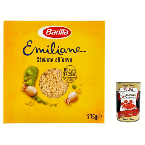 Barilla Pasta all' Uovo Le Emiliane stelline, Eiernudeln, Pasta mit Ei 275 g Internationale Nudeln italienisch Original