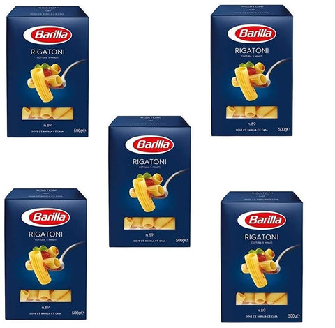 Barilla Internationale Nudeln 5x Pasta Barilla Rigatoni Nr. 89 italienisch Nudeln 500 g pack 8076802085899
