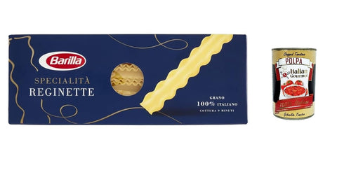 Barilla Internationale Nudeln 5x Pasta Specialità Reginette Napoletane, 100% italienisch Nudeln 500 g pack + Italian Gourmet polpa 400g 8076809532938