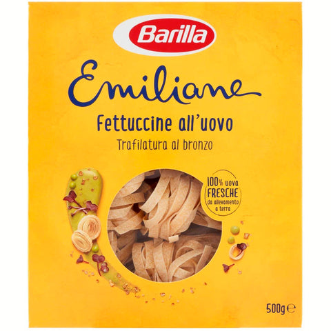 Barilla Emiliane Fettuccine all'uovo n 430 Pasta und ei mehr raues Gebäck 6x500g Original italienisch