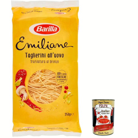 Barilla Pasta all' Uovo Le Emiliane Taglierini, Eiernudeln, Pasta mit Ei 250 g Internationale Nudeln italienisch Original