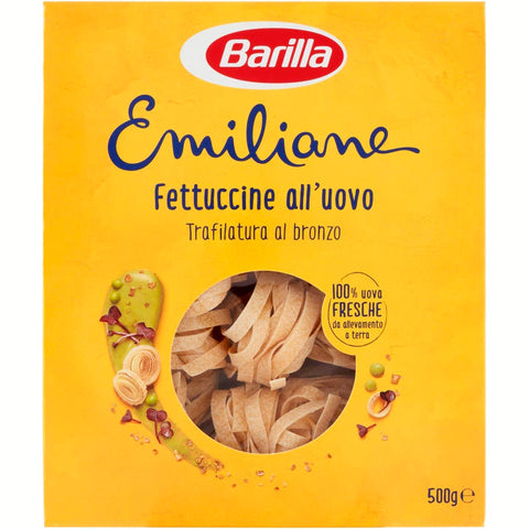 Barilla Emiliane Fettuccine all'uovo n 430 Pasta und ei mehr raues Gebäck 1x500g Original italienisch
