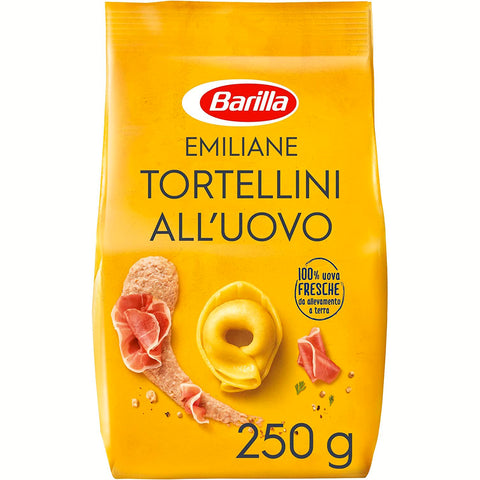 Barilla Internationale Nudeln Barilla Emiliane Tortellini all'uovo mit rohem Schinken Nudeln mit ei 6x250g Original italienisch Pasta 8076809515092