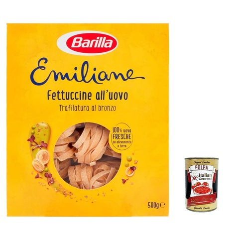 Barilla Internationale Nudeln Barilla Pasta all' Uovo Le Emiliane Fettuccine, Eiernudeln, Pasta mit Ei 500 g Internationale Nudeln italienisch Original 8076809515382