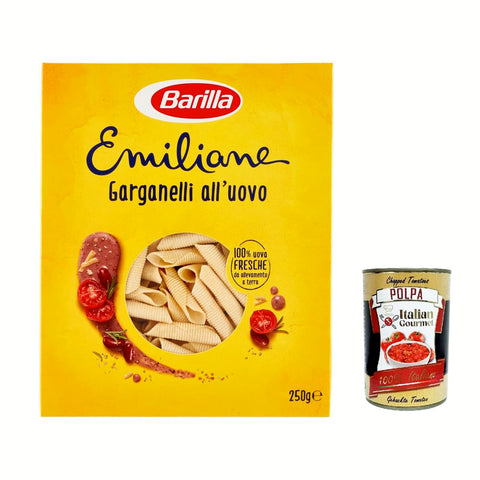 Barilla Internationale Nudeln Barilla Pasta all' Uovo Le Emiliane Garganelli, Eiernudeln, Pasta mit Ei 250 g Internationale Nudeln italienisch Original 8076809544474