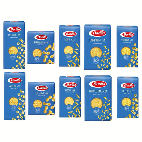 Barilla TESTPAKET Pasta 5 Arten von Nudeln kleine Nudeln 10x500g Original italienisch