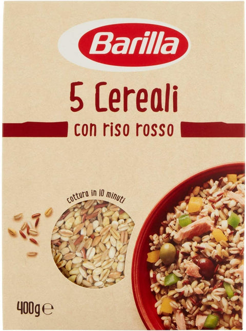 Barilla Kekse Barilla 5 Cereali con Riso rosso mit rotem Reis Vollkorn italienisch 400g 8076809572422
