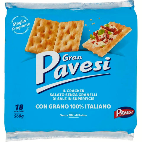 Barilla Kekse Barilla Gran Pavesi non salati Crackers ungesalzen 560g kekse gebäck 3x Original italienisch 8013355999679