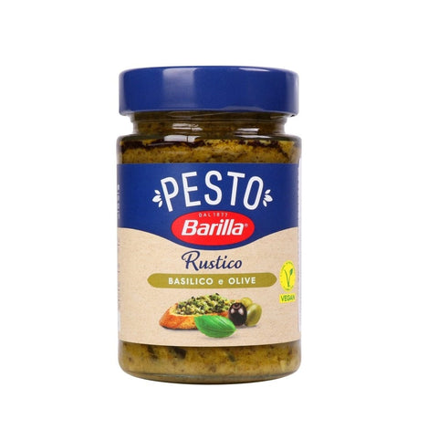 Barilla Kochsaucen & Pesto Barilla Pesto Rustico Basilico e Olive Rustikales Basilikum-Oliven-Pesto 190gr